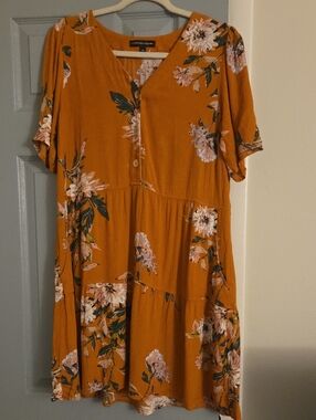 Polyester dress, Chris McLaughlin floral print babydoll dress